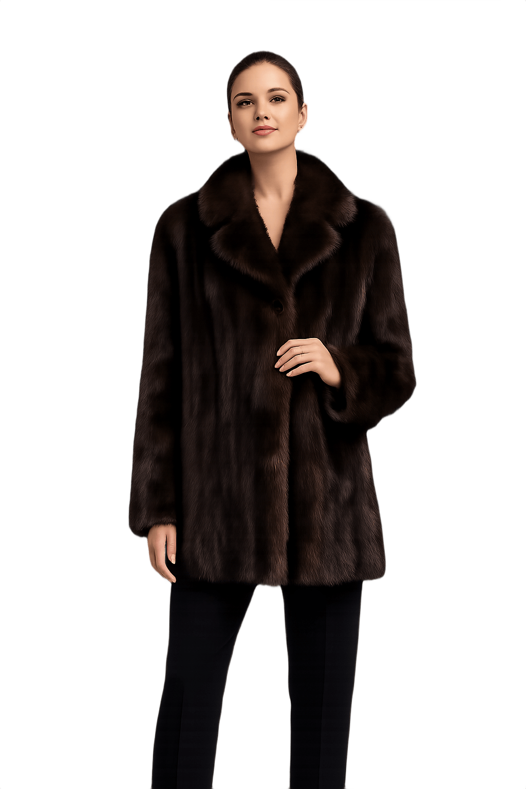 90s Soft Brown Fur Coat Accessory - Model
