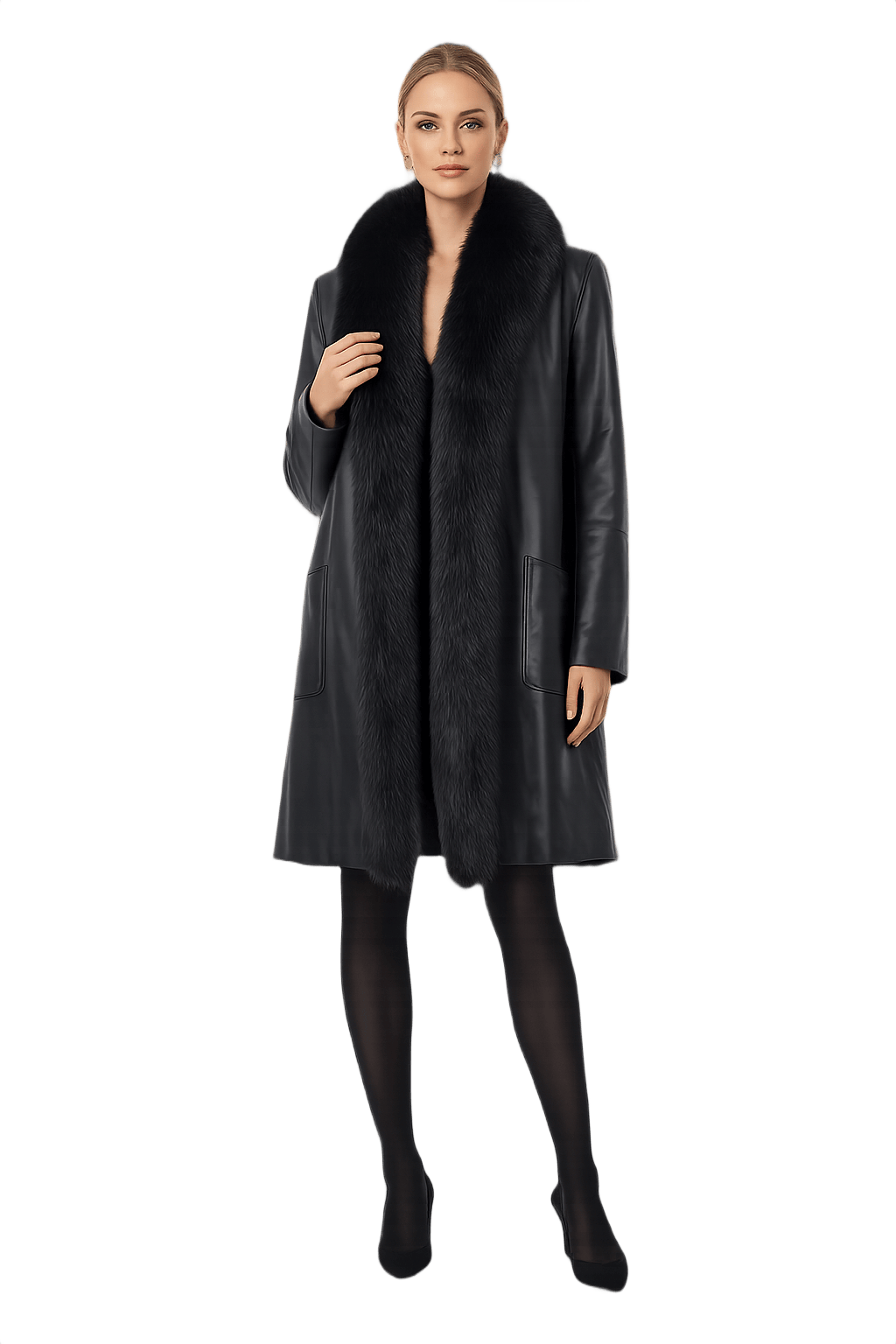 Mid-Century Women's Fur Coat - Timeless Elegance - Model
