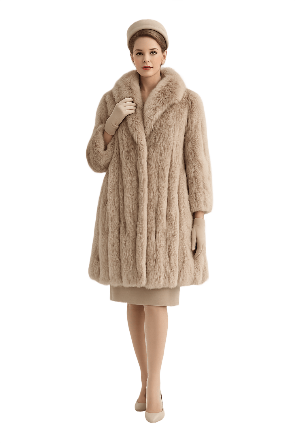 Mid-Century Luxurious Fur Coat by Mahvoisie - Model