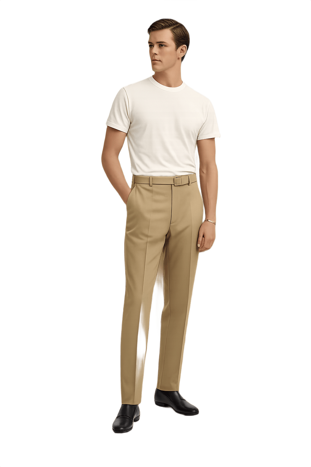 60s Mens Trousers - Classic Khaki - Model