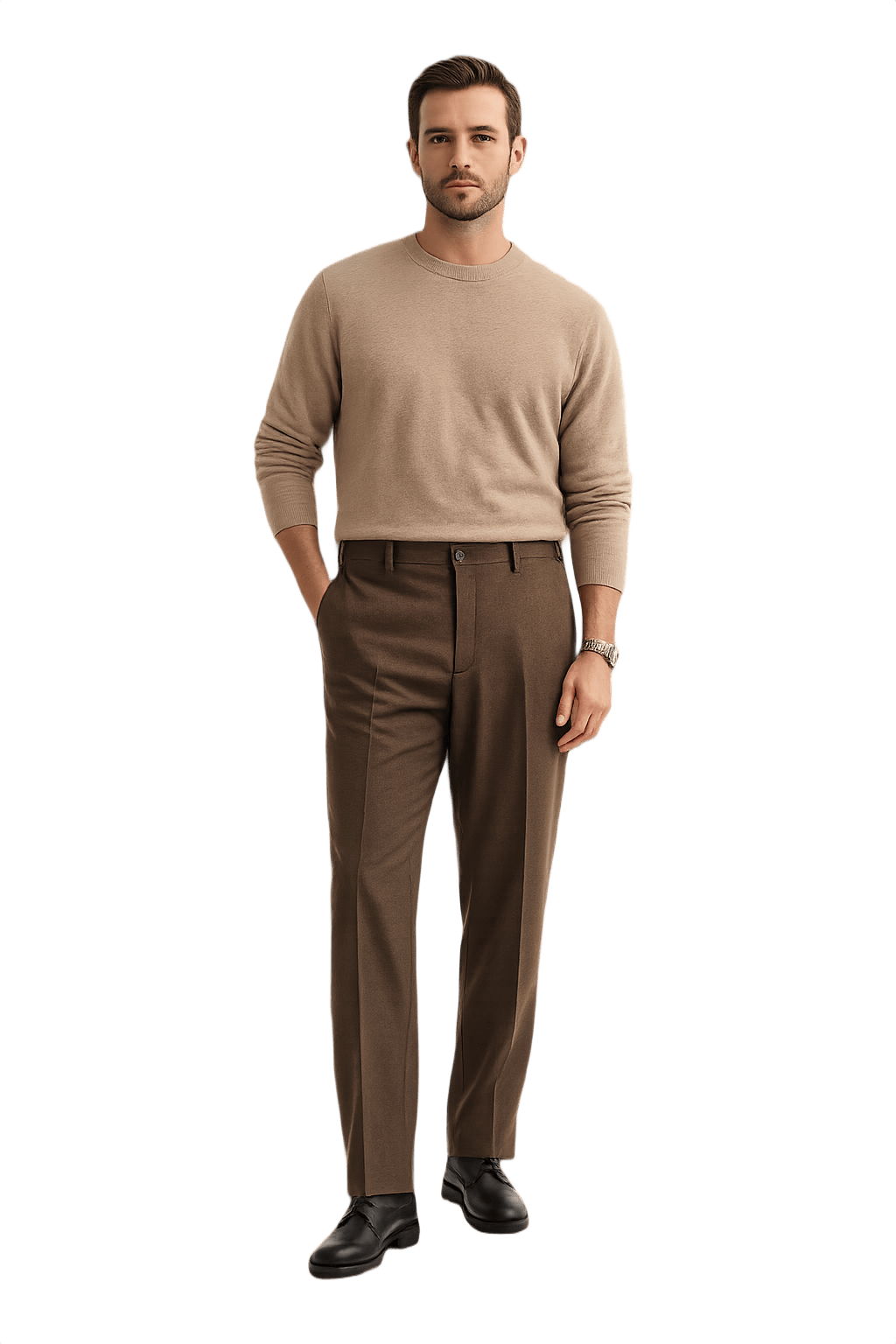 Vintage High-Waisted Straight Leg Pants - Classic - Model