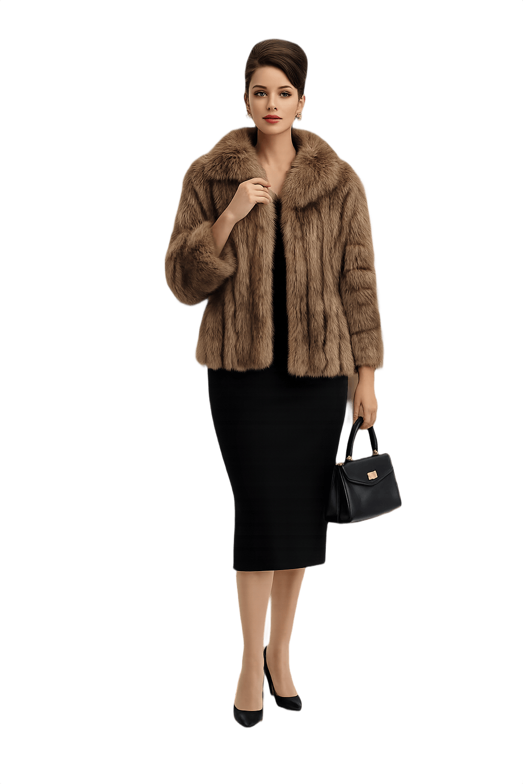 Luxurious Mid-Century Fur Coat - Women's - Model
