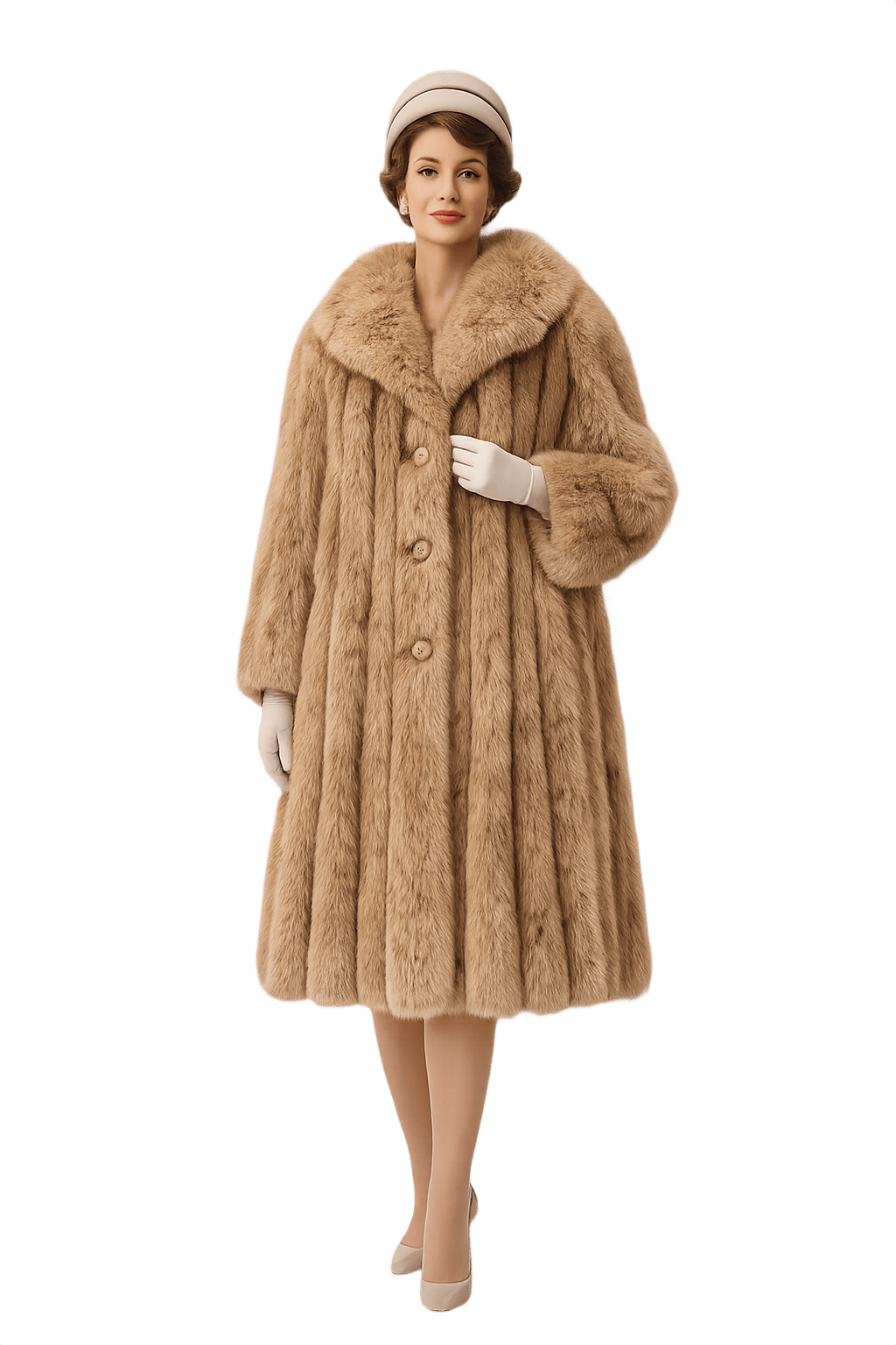 Mid-Century Women's Vintage Fur Coat - Luxurious - Model
