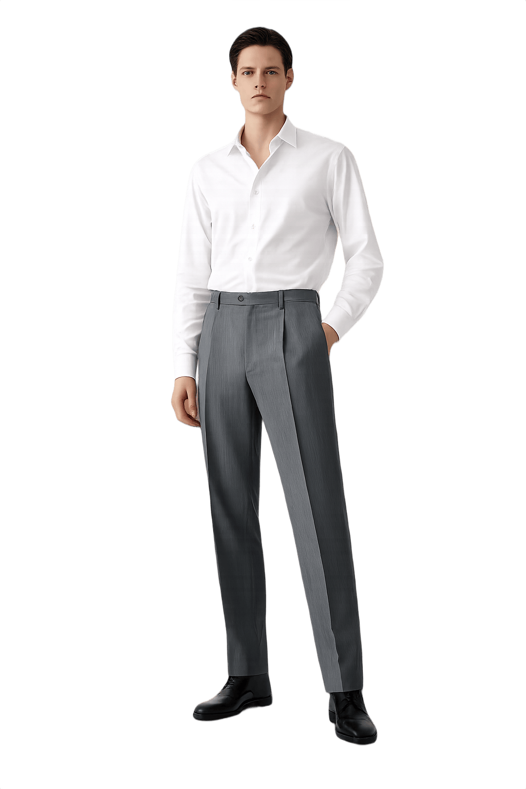 High Waist Pinstripe Trousers - Unisex - Model