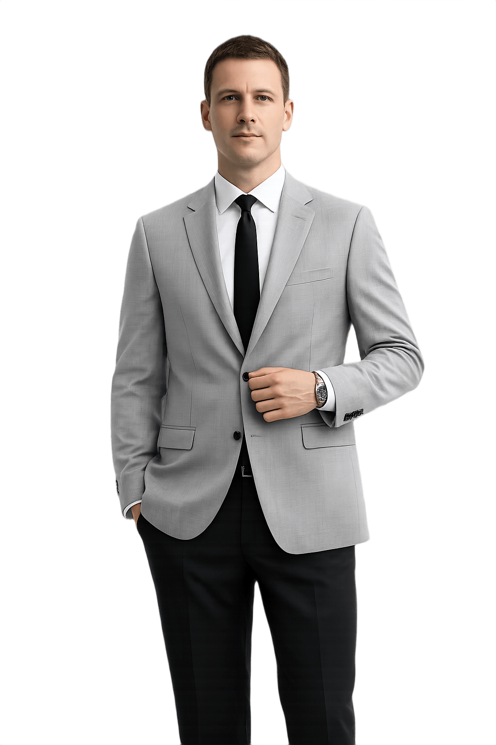 Bresciani Light Grey Tailored Blazer - Model