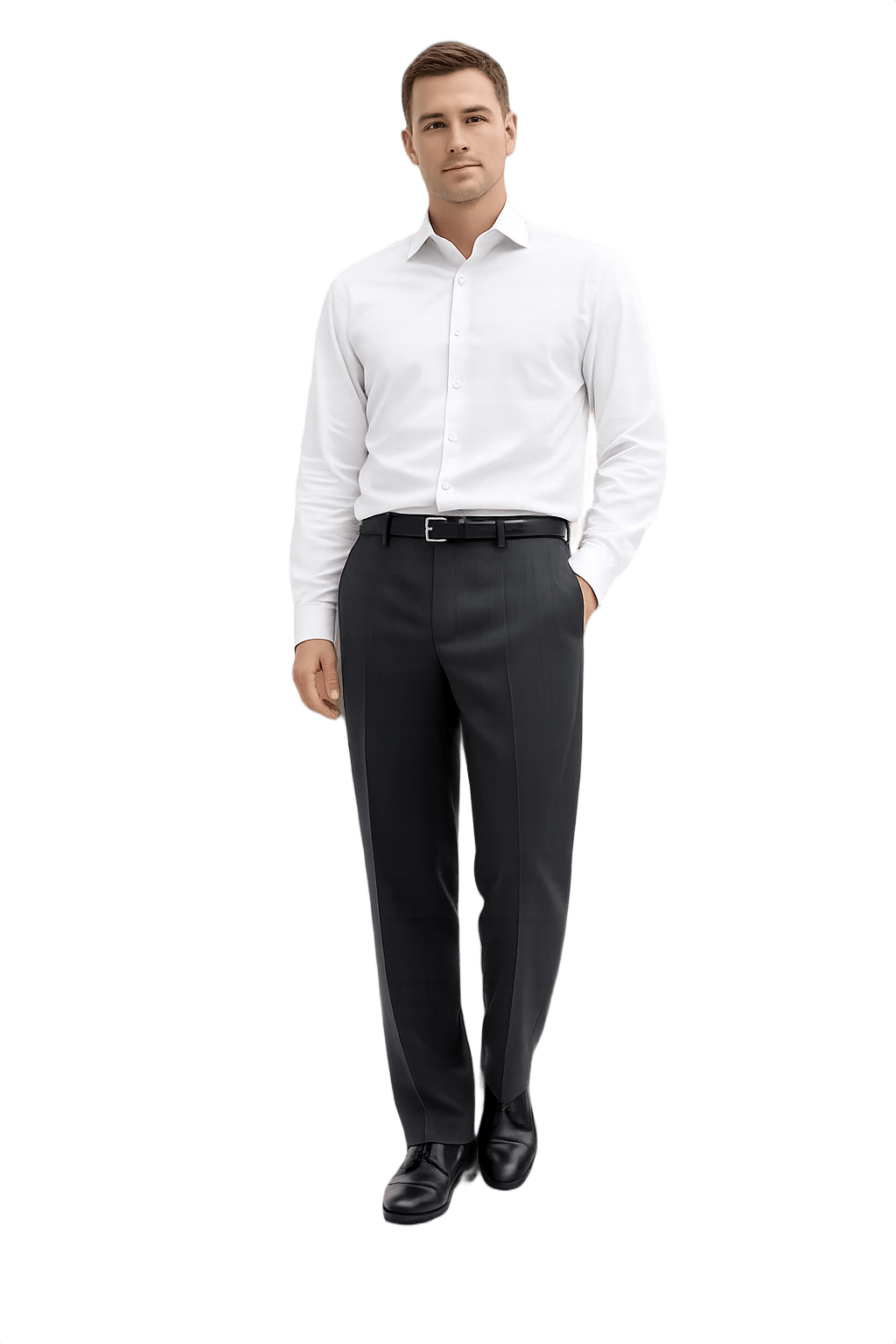 High-Waisted Pinstripe Trousers - Classic Men's - Model