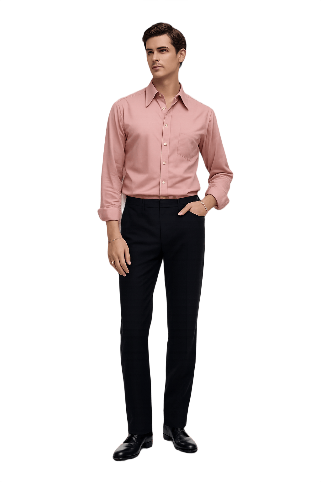 60s Men's Button-Down Shirt with Star Pattern - Model