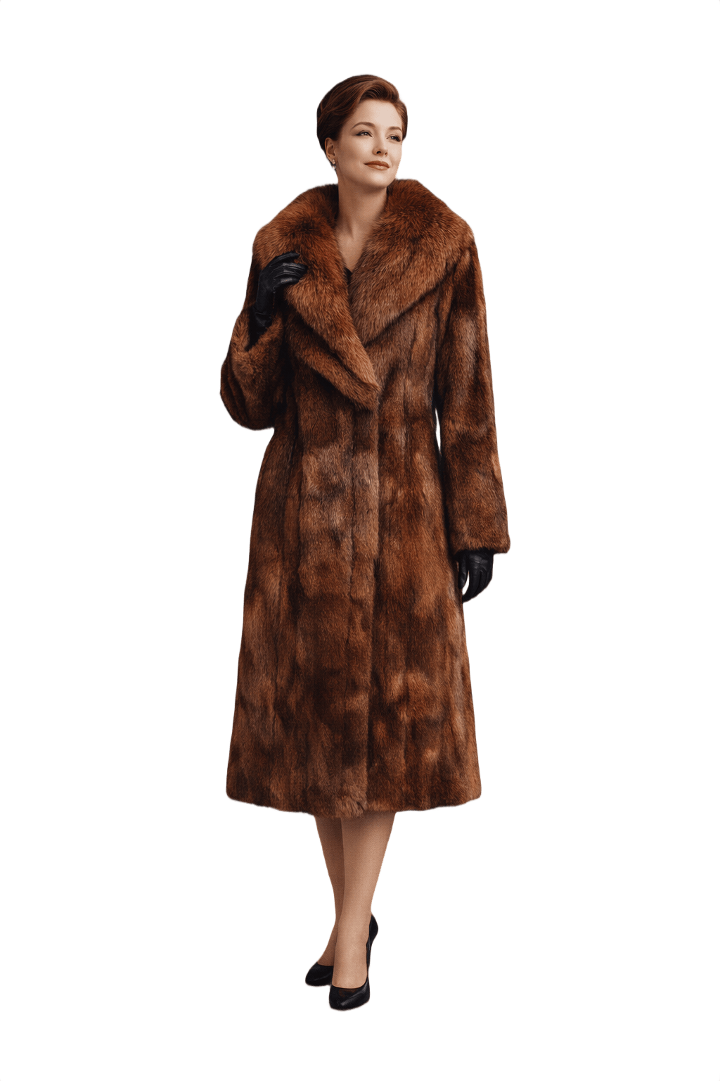 1980s Bamboo Rich Chocolate Brown Mink Fur Coat