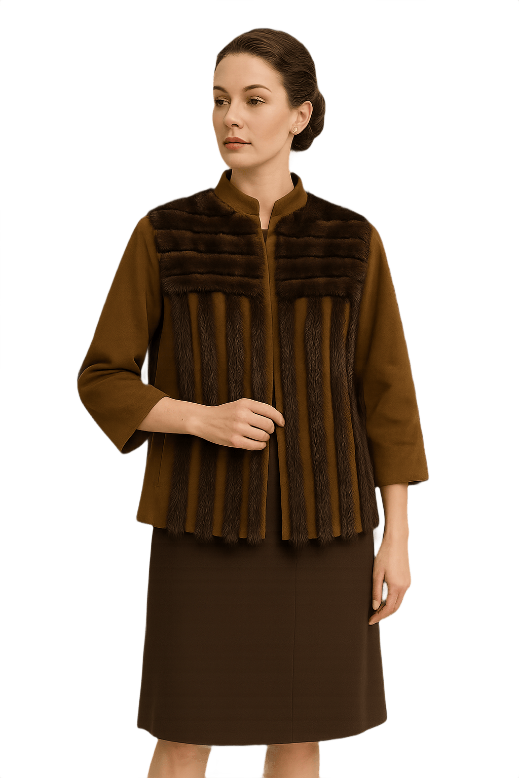 Mid-Century Boxy Fur Coat by Furs by Michael Henri - Model