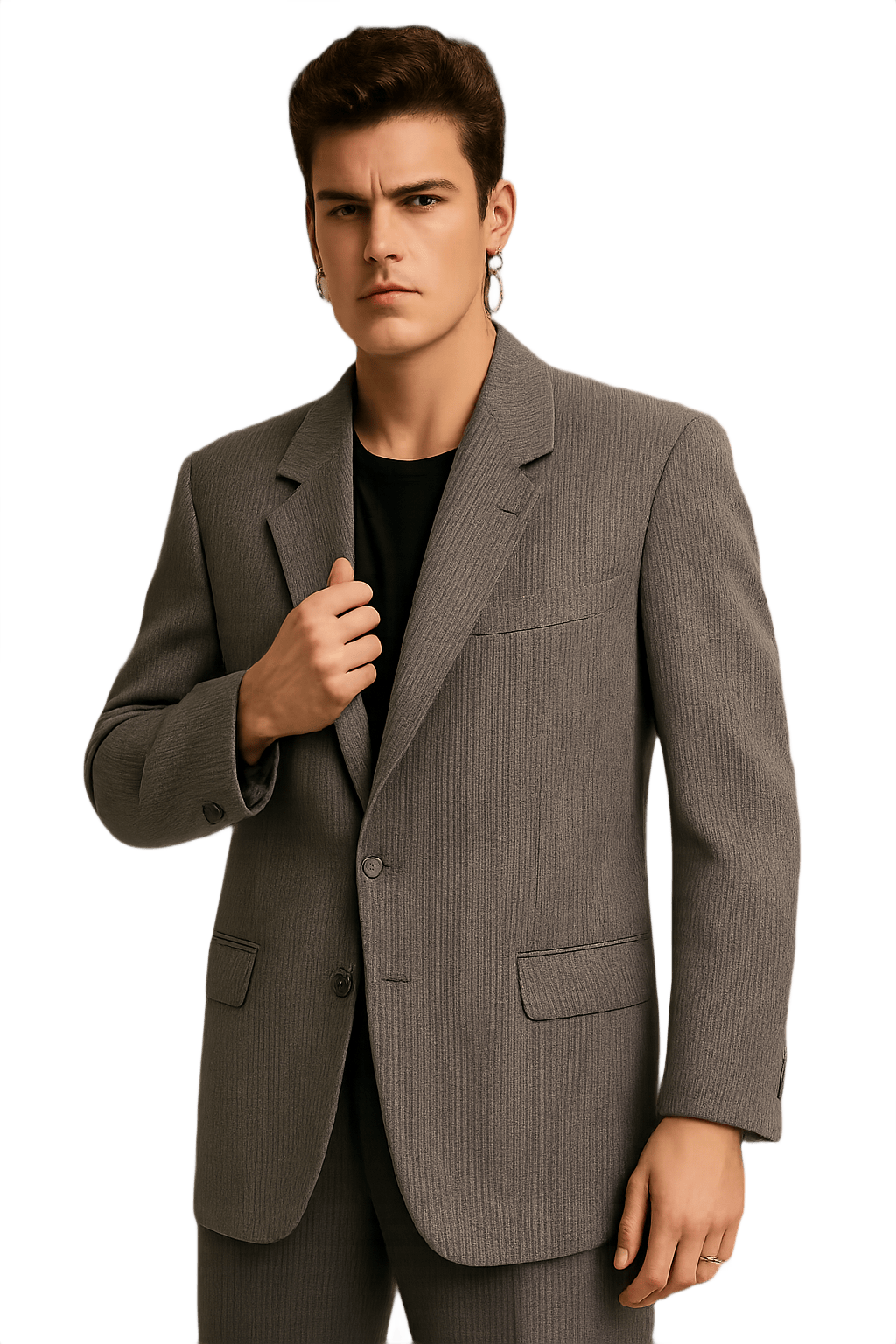 80s Mens YSL Blazer with Pinstripes - Model