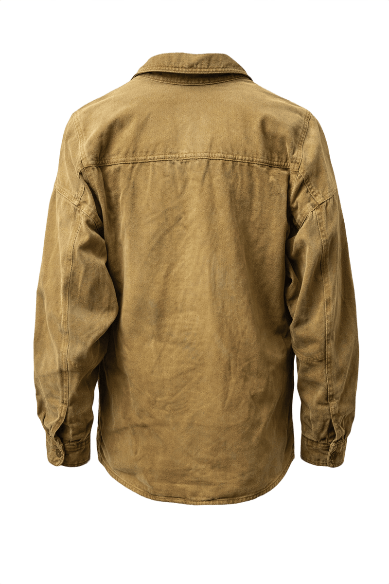 90s Carhartt Light Brown Canvas Shirt Jacket - Back View