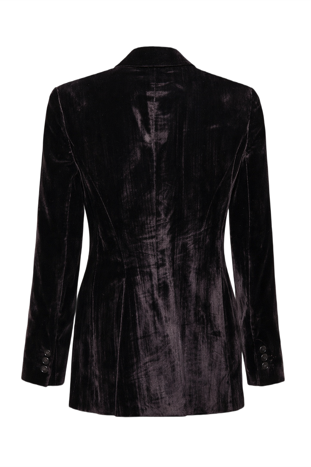 90s Valentino Deep Espresso Brown Velvet Blazer - Back View