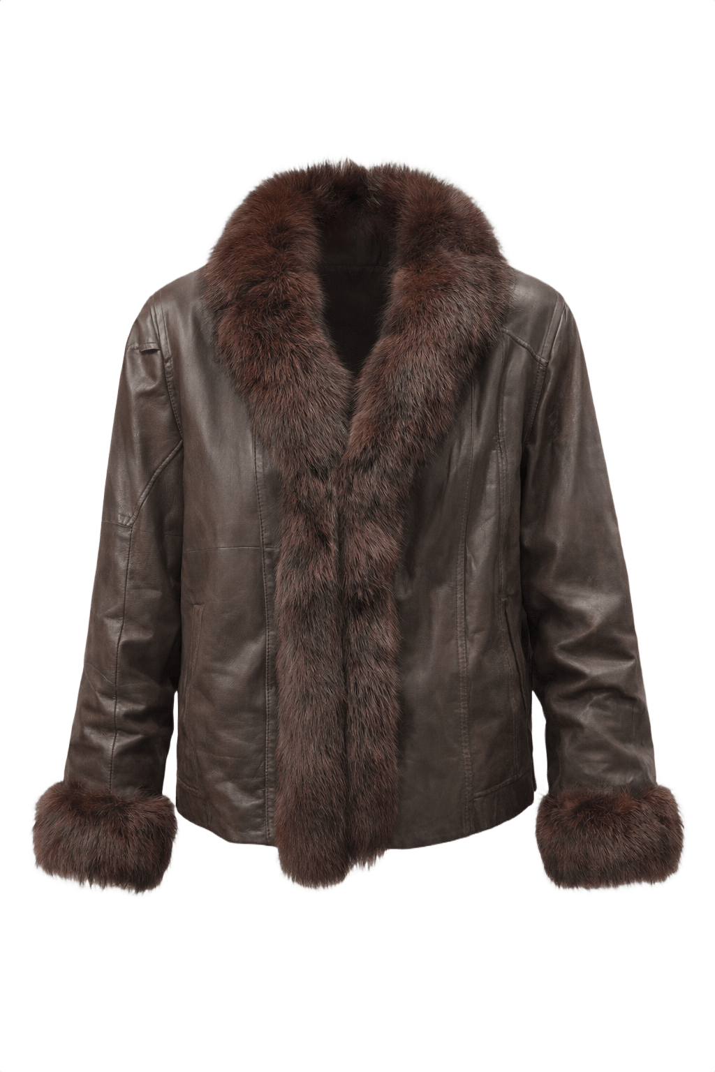 80s GRANDMA DID IT BETTER Dark Brown Leather - Front View