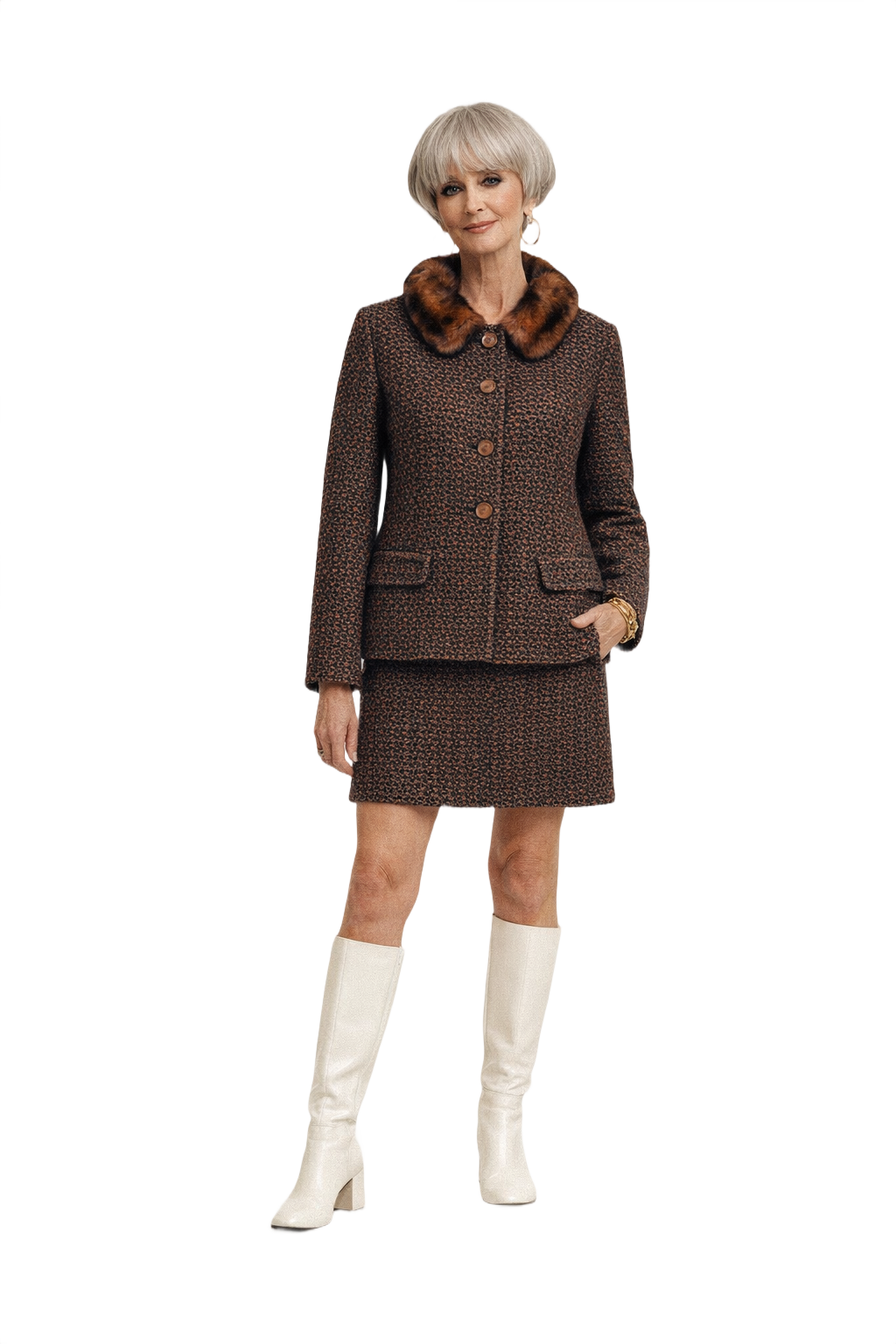 60s Glorious Better Tweed Wool Jacket w/Mink