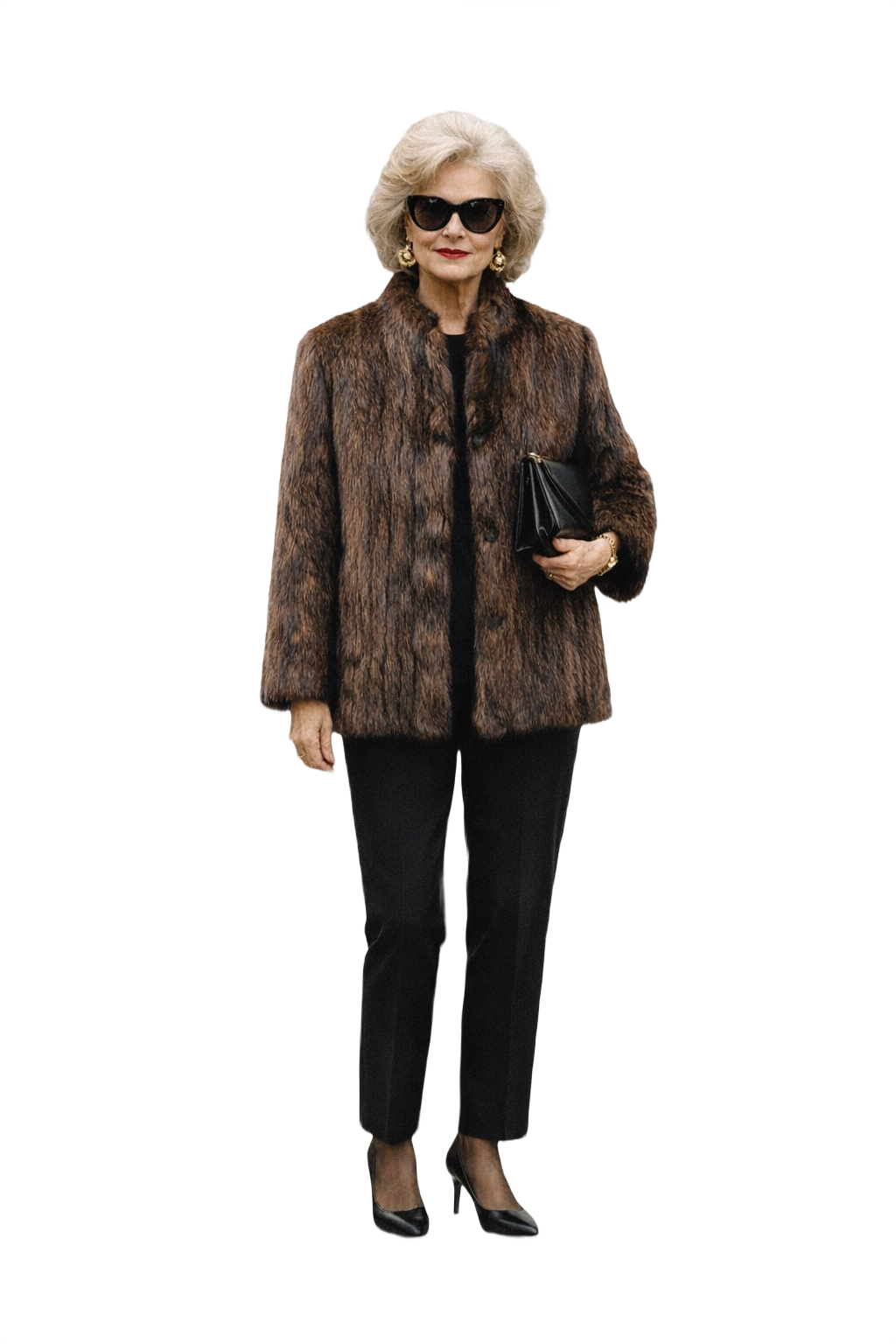 80s Dark Brown Fur Coat