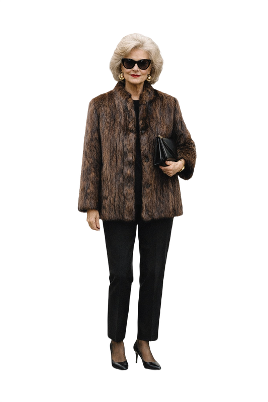 80s Dark Brown Fur Coat