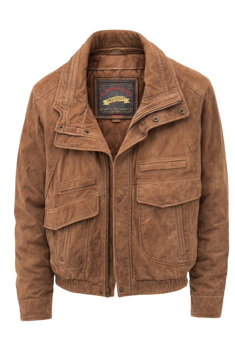 90s Brown Suede Jacket - Front View