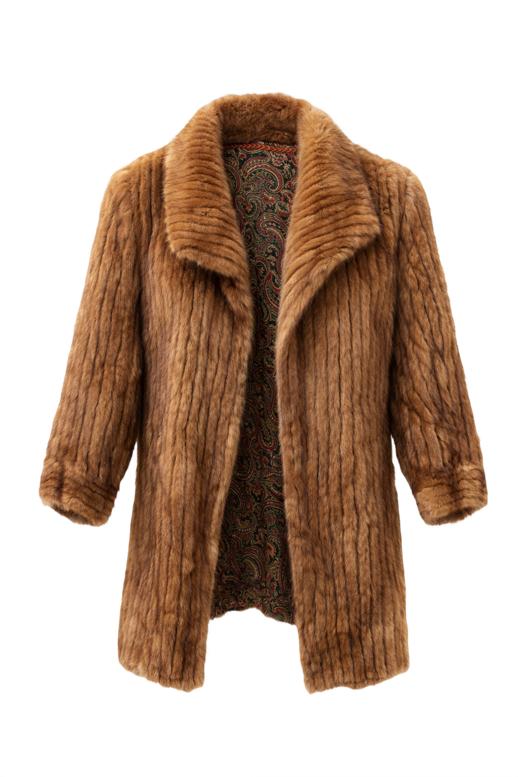 1980s Brown Fur Coat - Front View