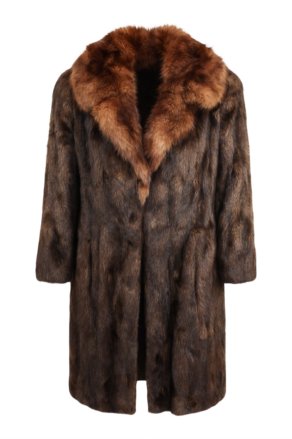 1980s Dark Brown Fur Coat - Front View