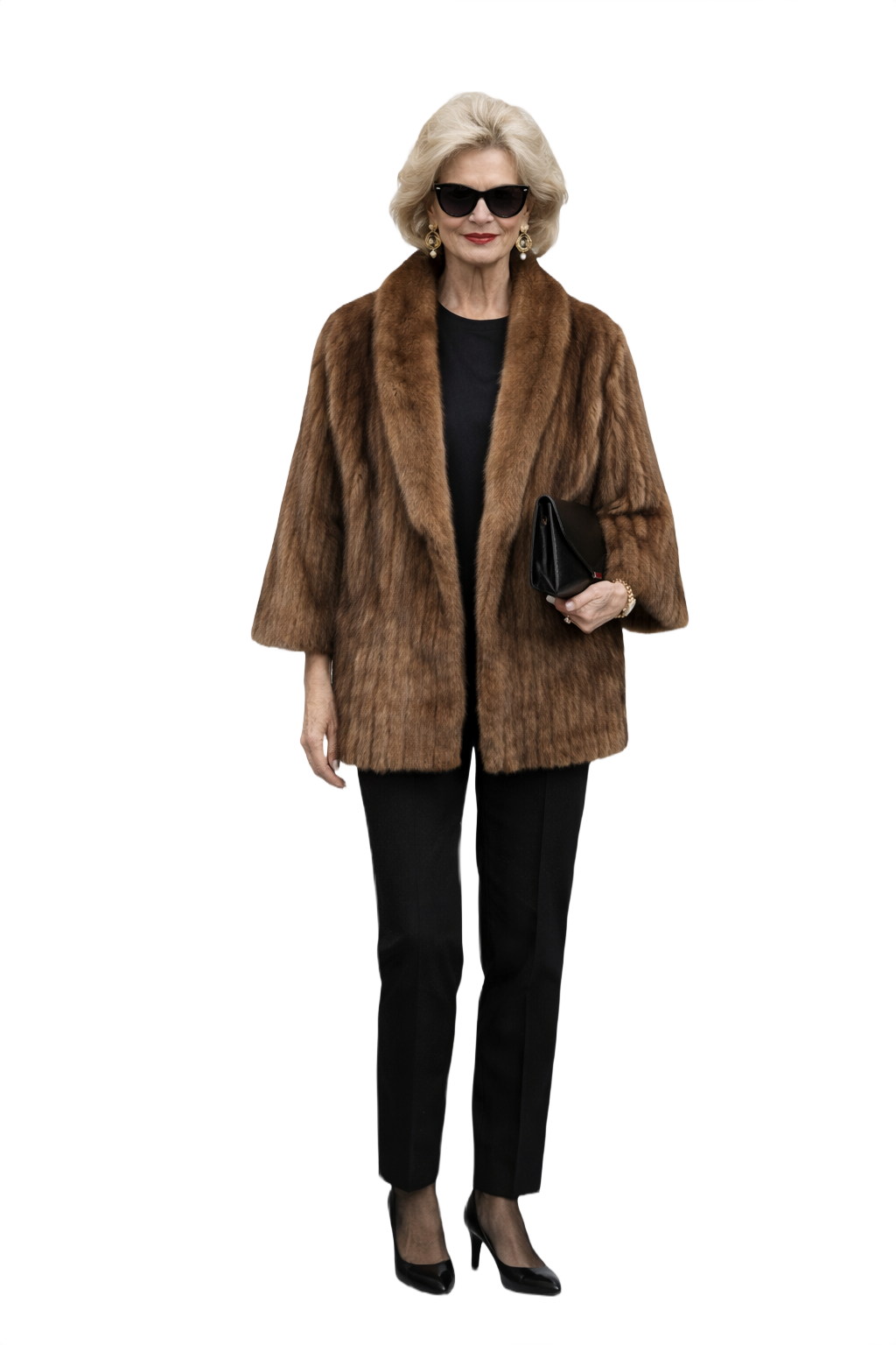 Mid-Century Brown Fur Coat - Model