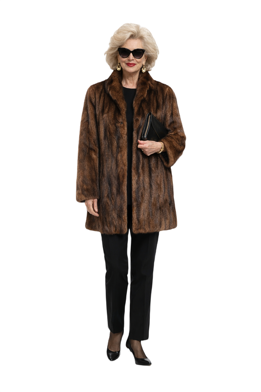 1980s Dark Brown Mink Fur Coat - Model