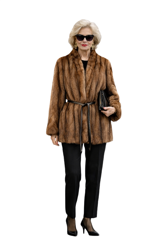 1980s Rich Brown Mink Fur Coat - Model