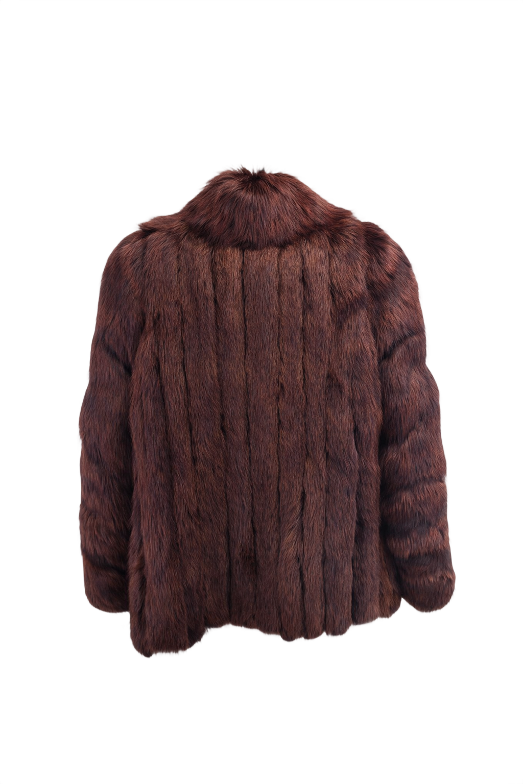 1990s Deep Burgundy Saga Fox Fur Coat - Back View