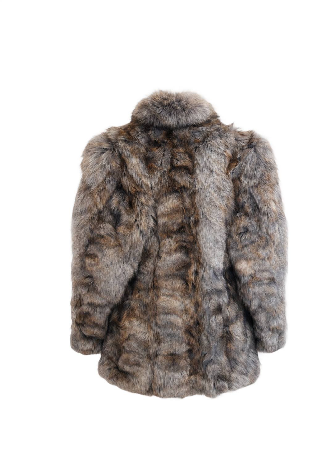 1990s Gray Fur Coat - Back View