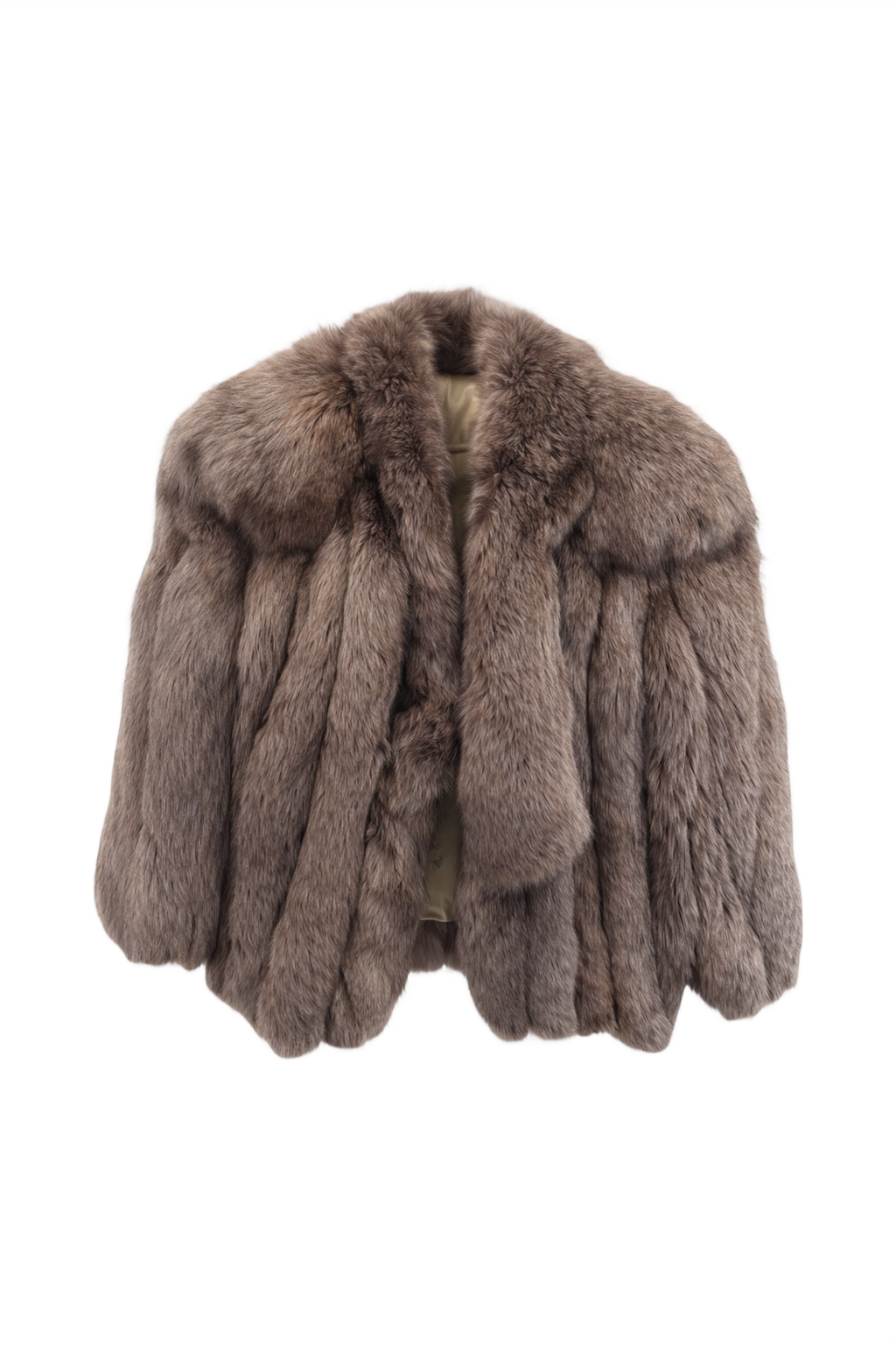 1980s Grey Fur Coat - Front View