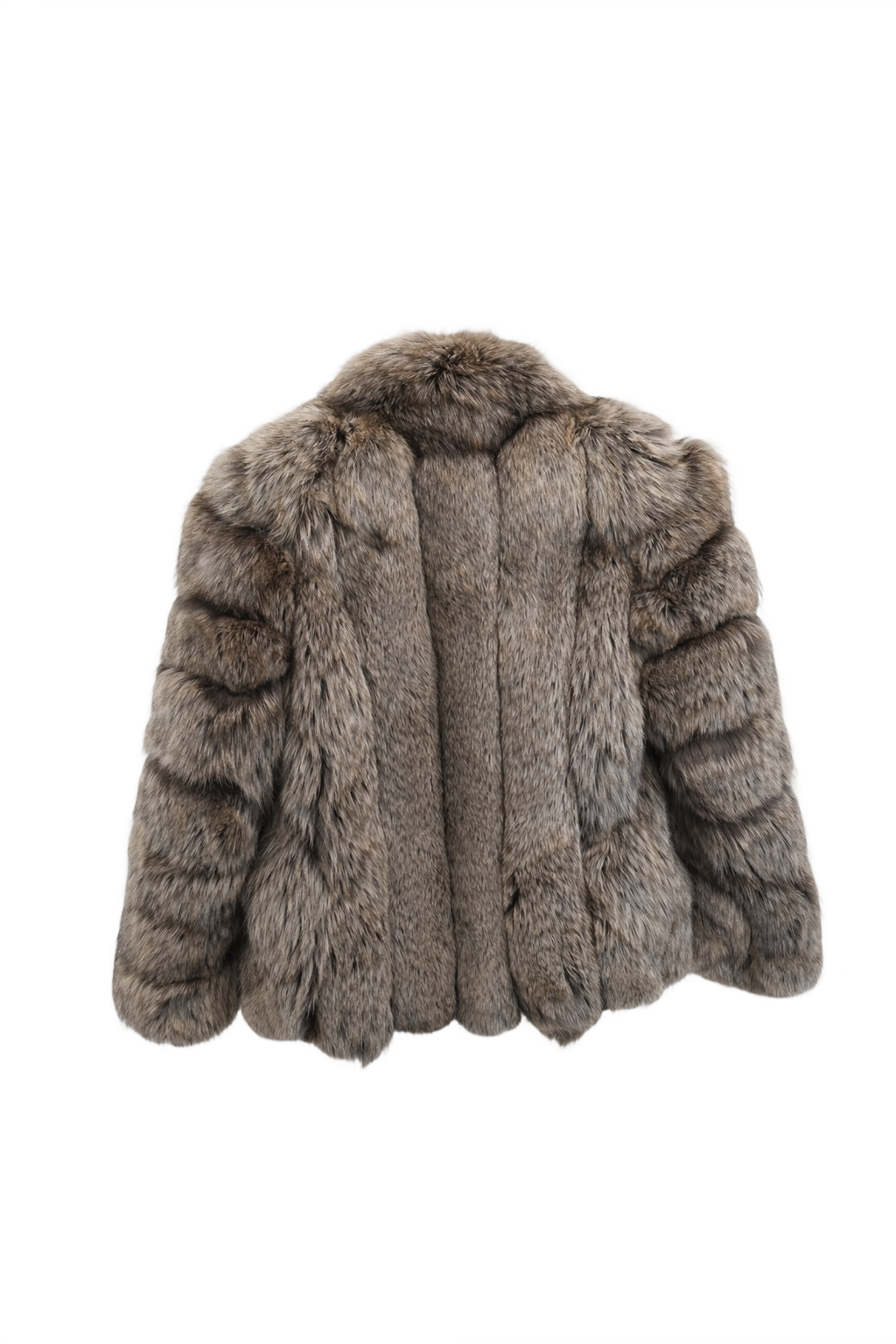 1980s Gray Fur Coat - Back View