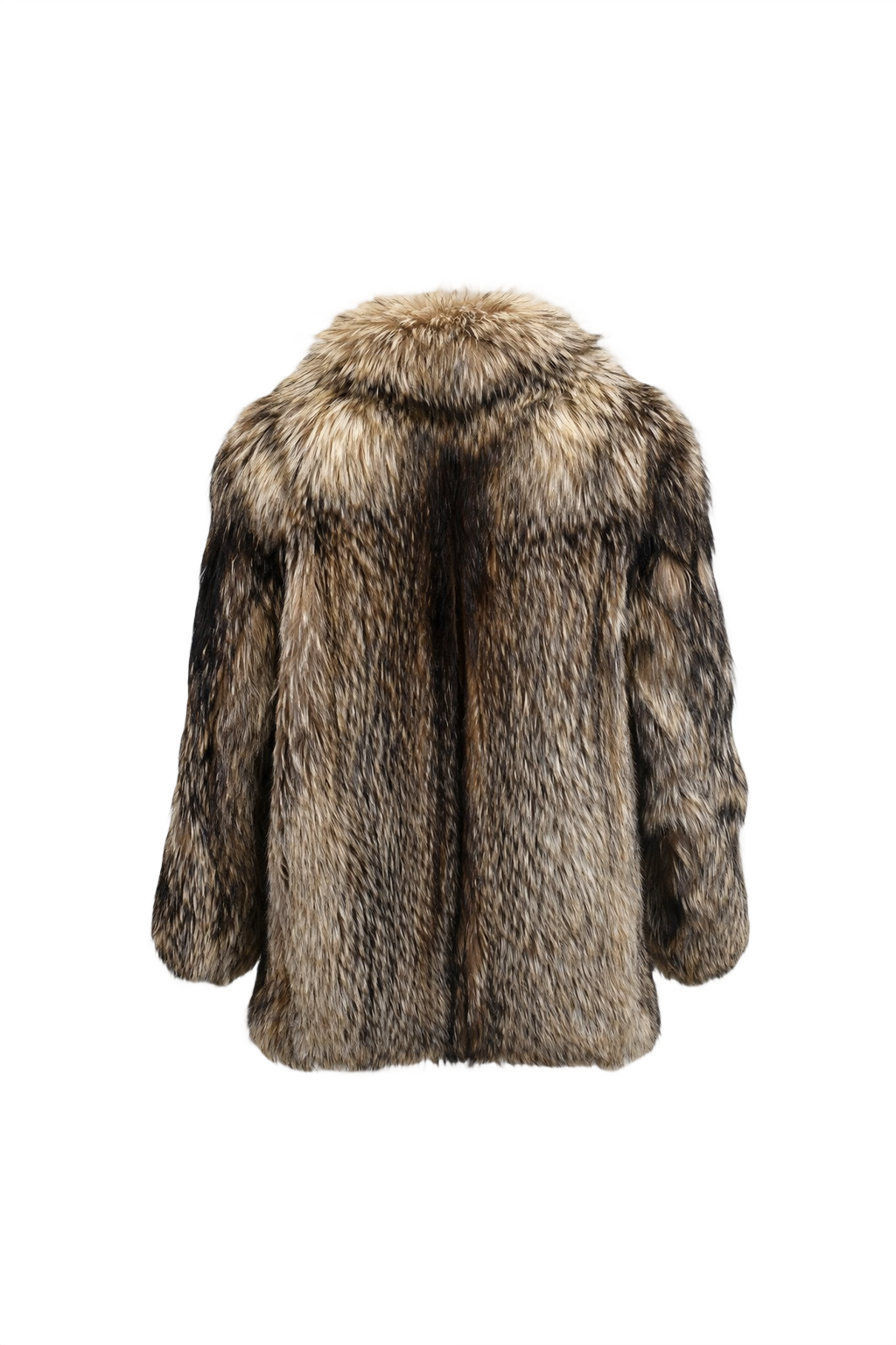 1980s Natural Brown Fox Fur Coat - Back View