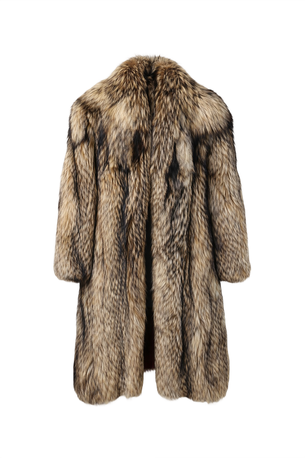 1980s Natural Fur Oversized Fur Coat - Front View