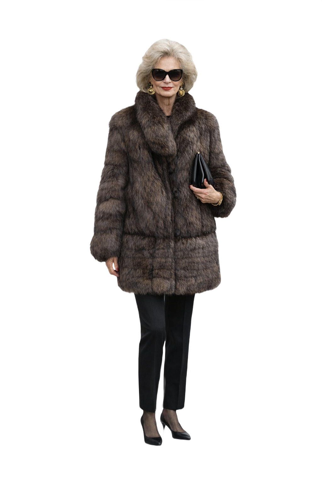 1980s Dark Brown Fur Coat - Model