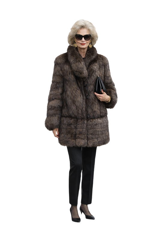 1980s Dark Brown Fur Coat - Model