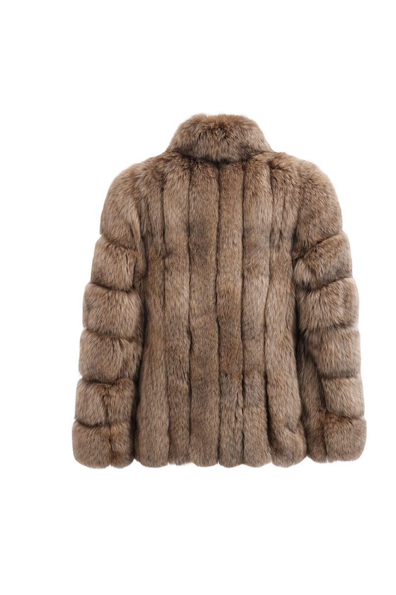 1980s Beige Fur Coat - Back View