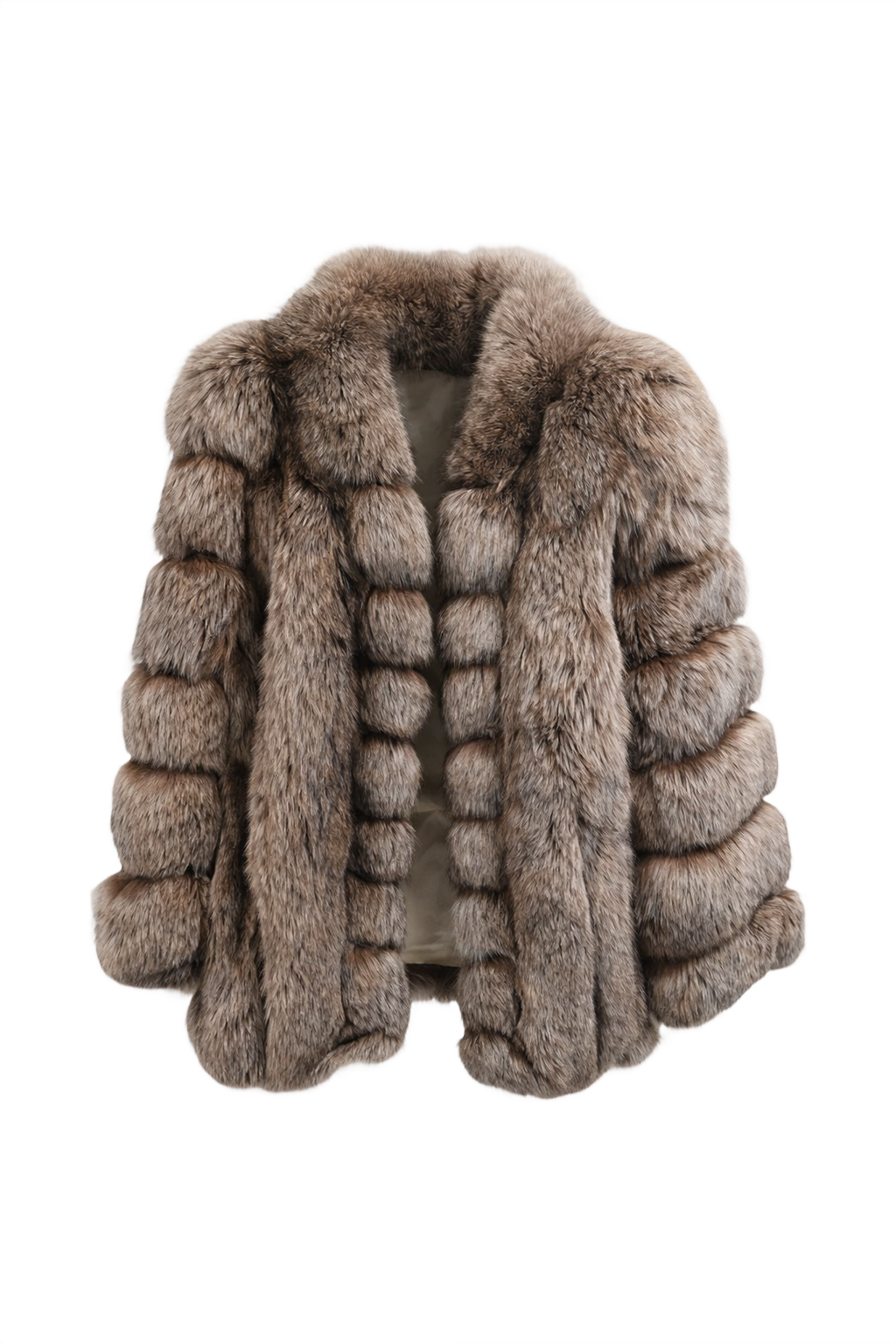 1980s Beige Fur Coat - Front View