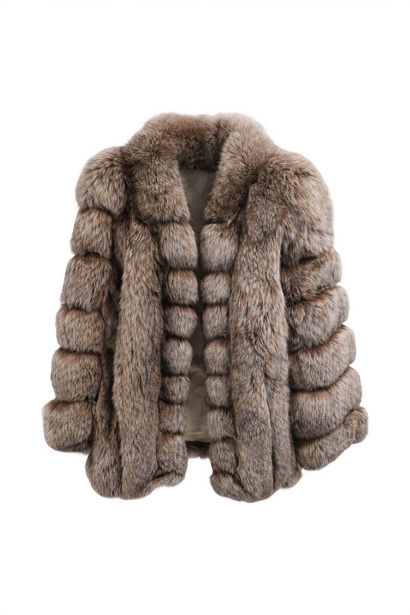 1980s Beige Fur Coat - Front View