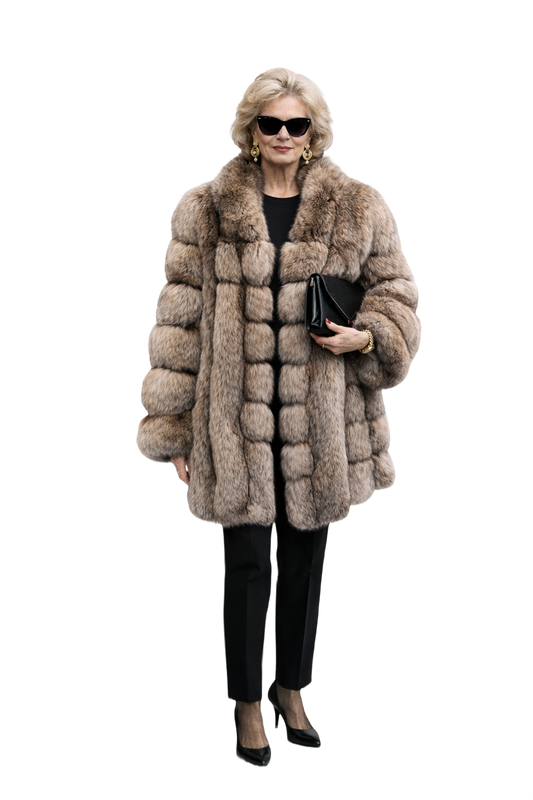 1980s Beige Fur Coat - Model
