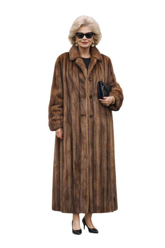 80s Brown Fur Coat - Model