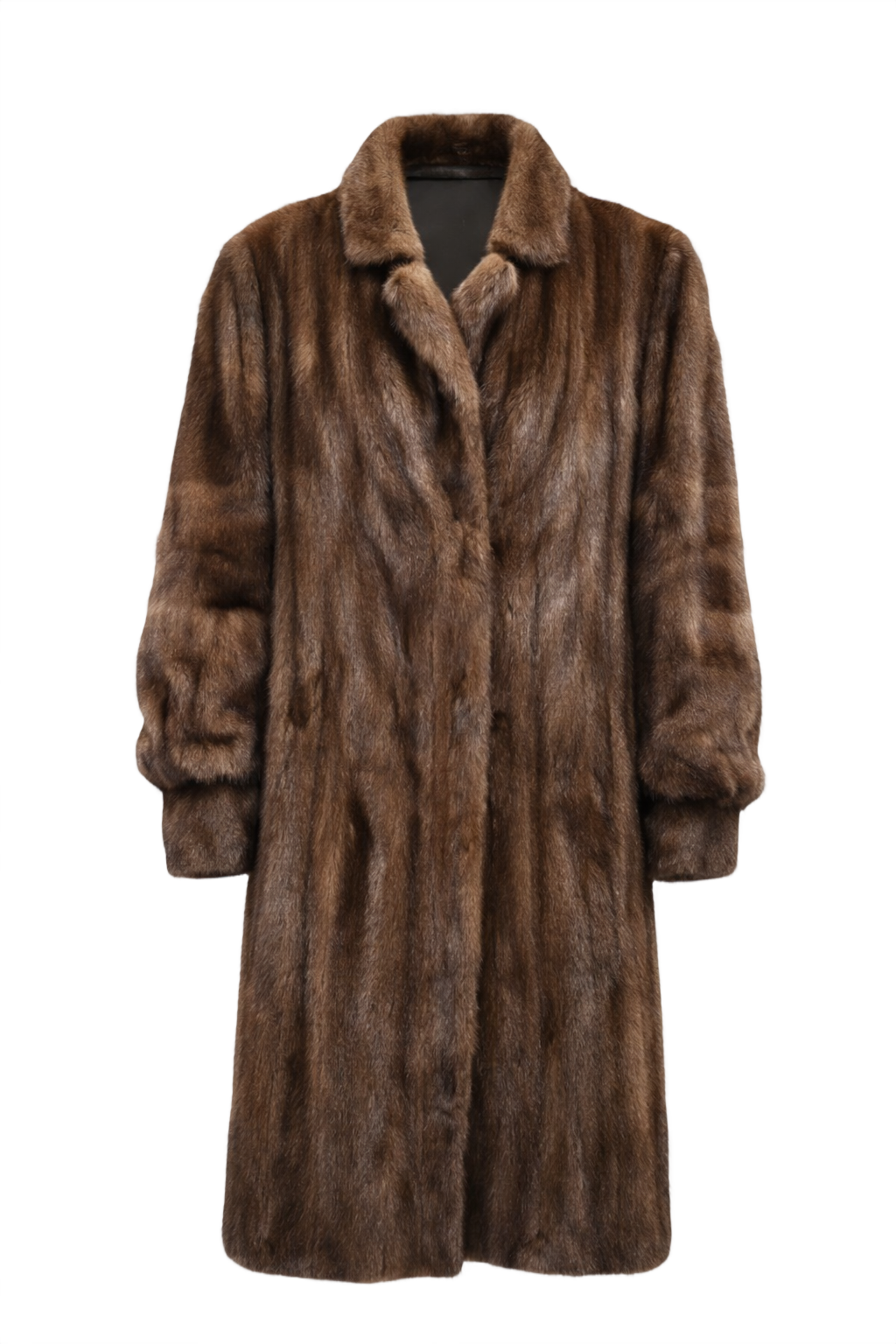 80s Brown Fur Coat - Front View