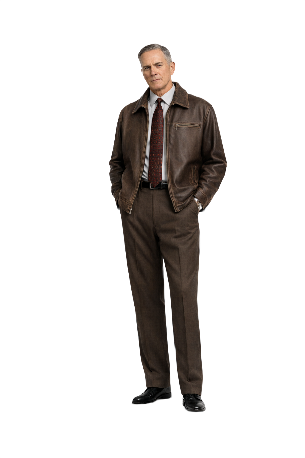 1990s Dark Brown Leather Jacket - Model
