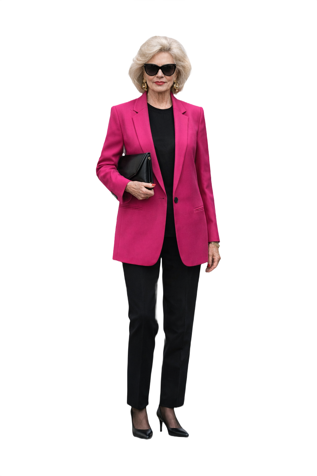 1980s Fuchsia Wool Blazer - Model