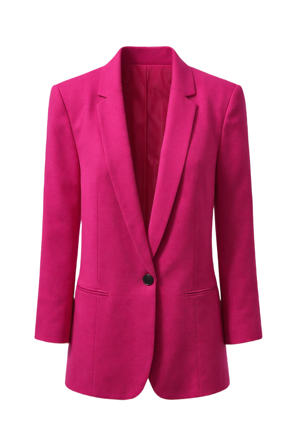 1980s Fuchsia Wool Blazer - Front View