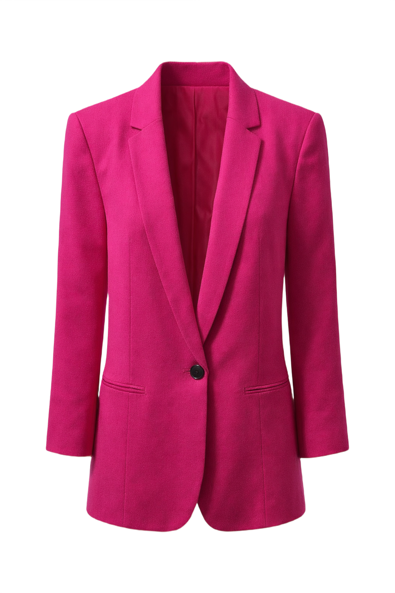 1980s Fuchsia Wool Blazer - Front View