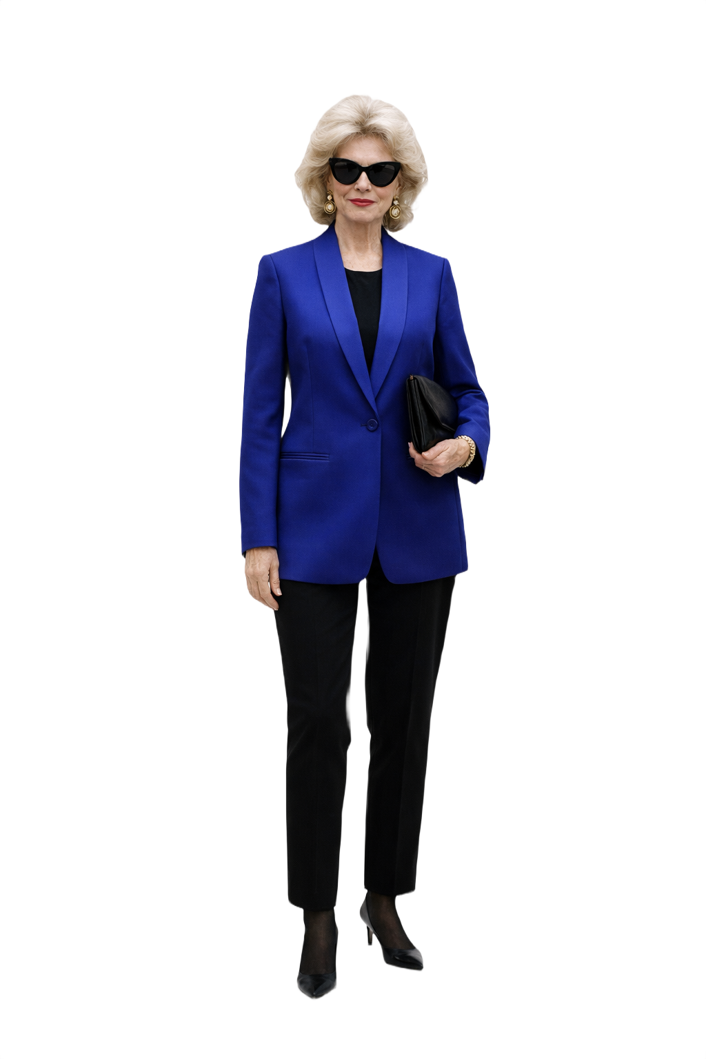 1980s Royal Blue Wool Blazer - Model