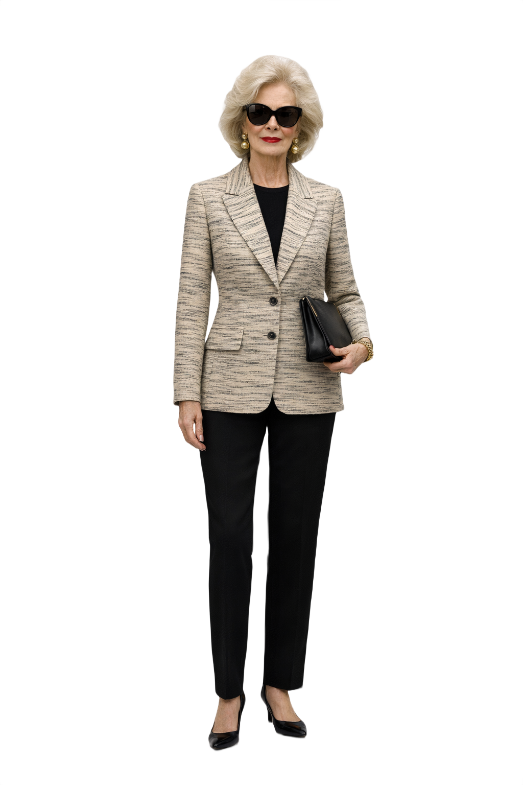 1980s Beige Wool Blend Blazer - Model