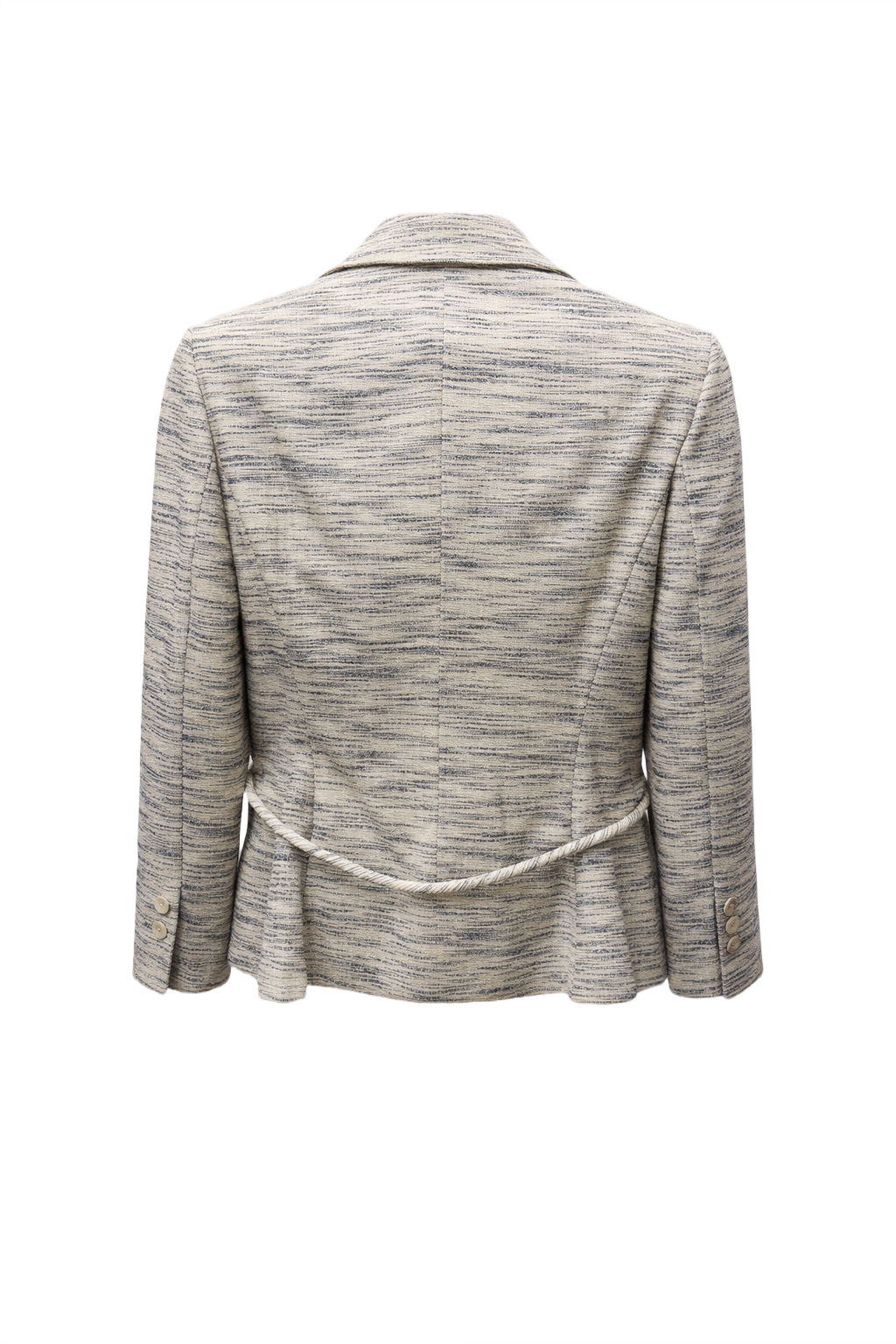 1980s Beige Wool Blend Blazer - Back View