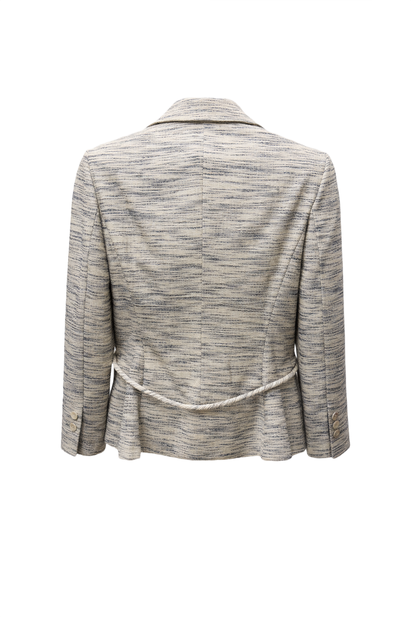 1980s Beige Wool Blend Blazer - Back View