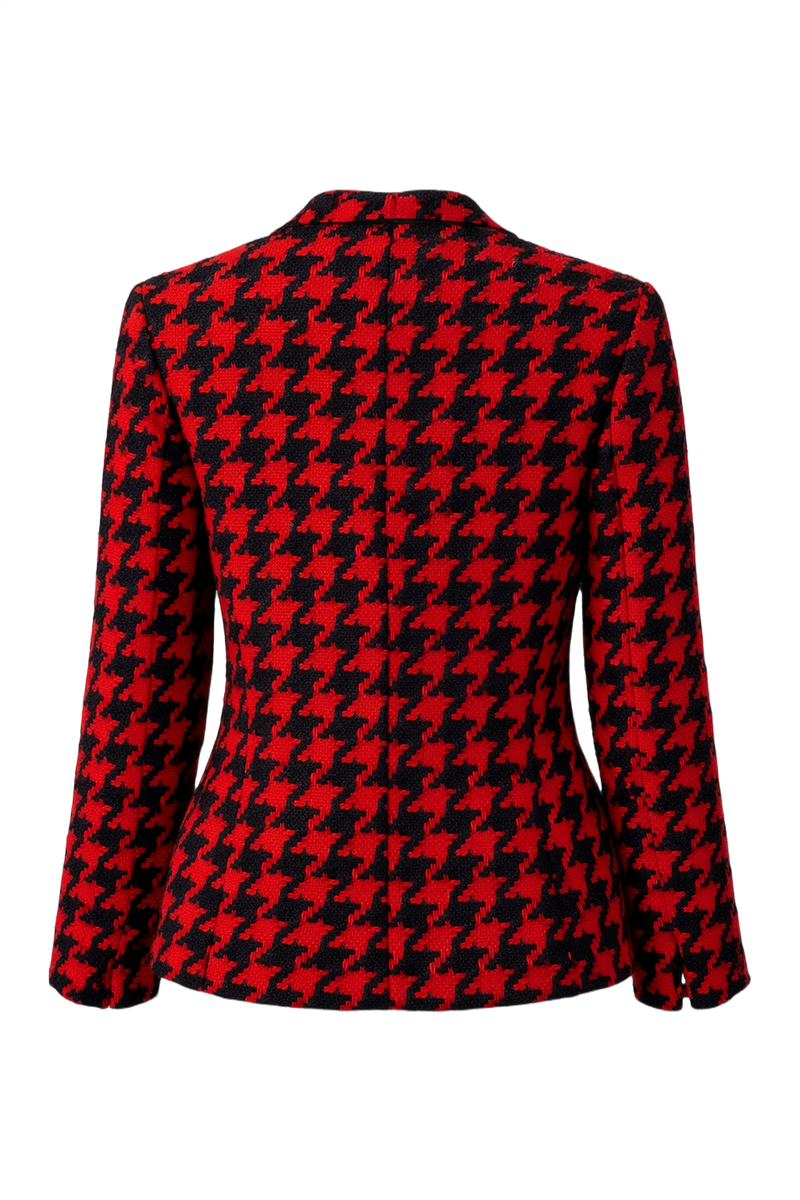 1980s Red Wool Blazer - Back View