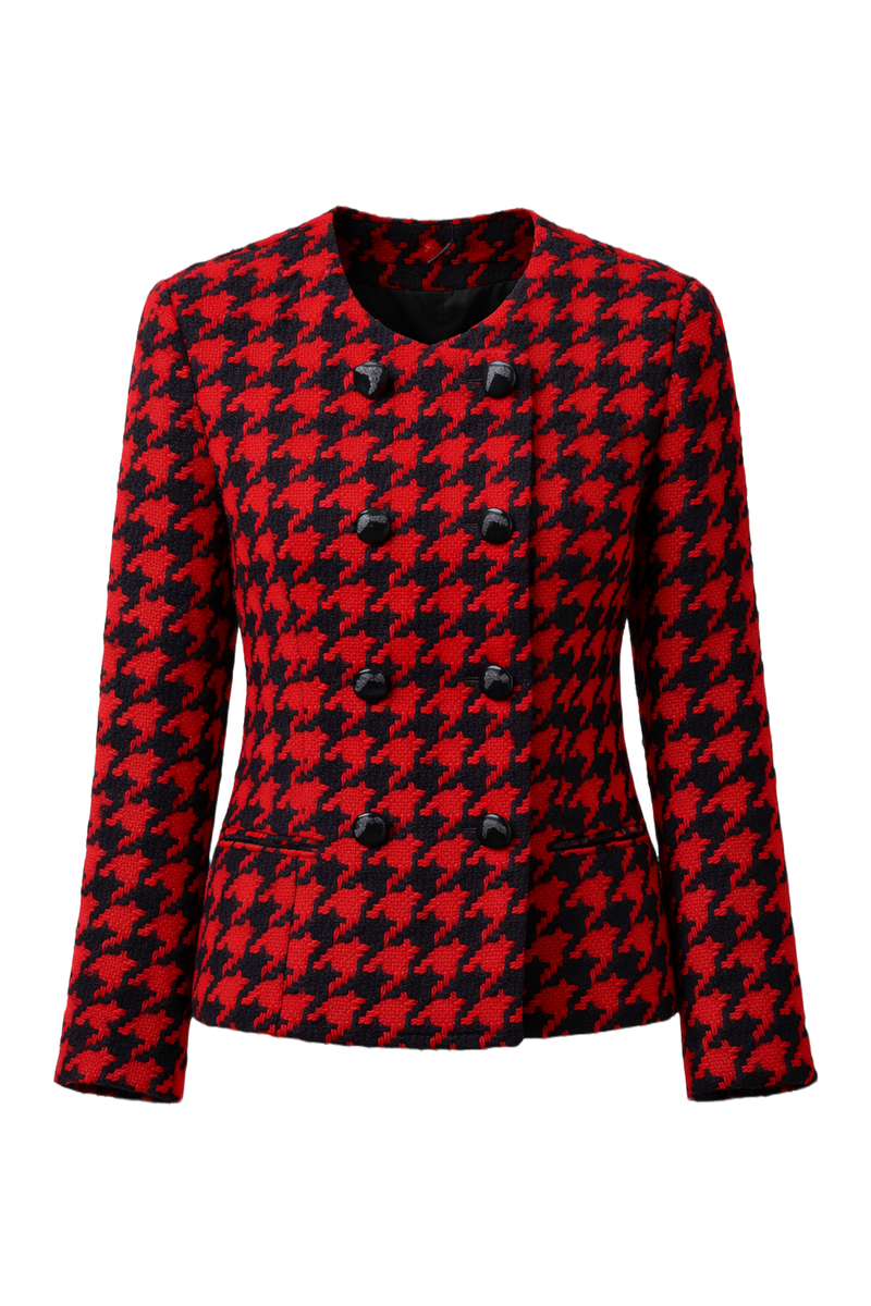 1980s Red Wool Blazer - Front View